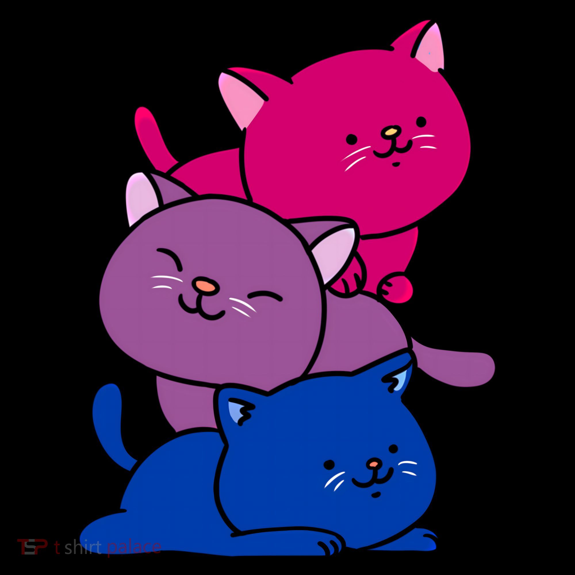 Kawaii Cat Pile Bisexual Pride Flag Cute Gift Women's Hoodie