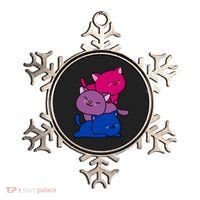 Kawaii Cat Pile Bisexual Pride Flag Cute Gift Ornament thumb 0
