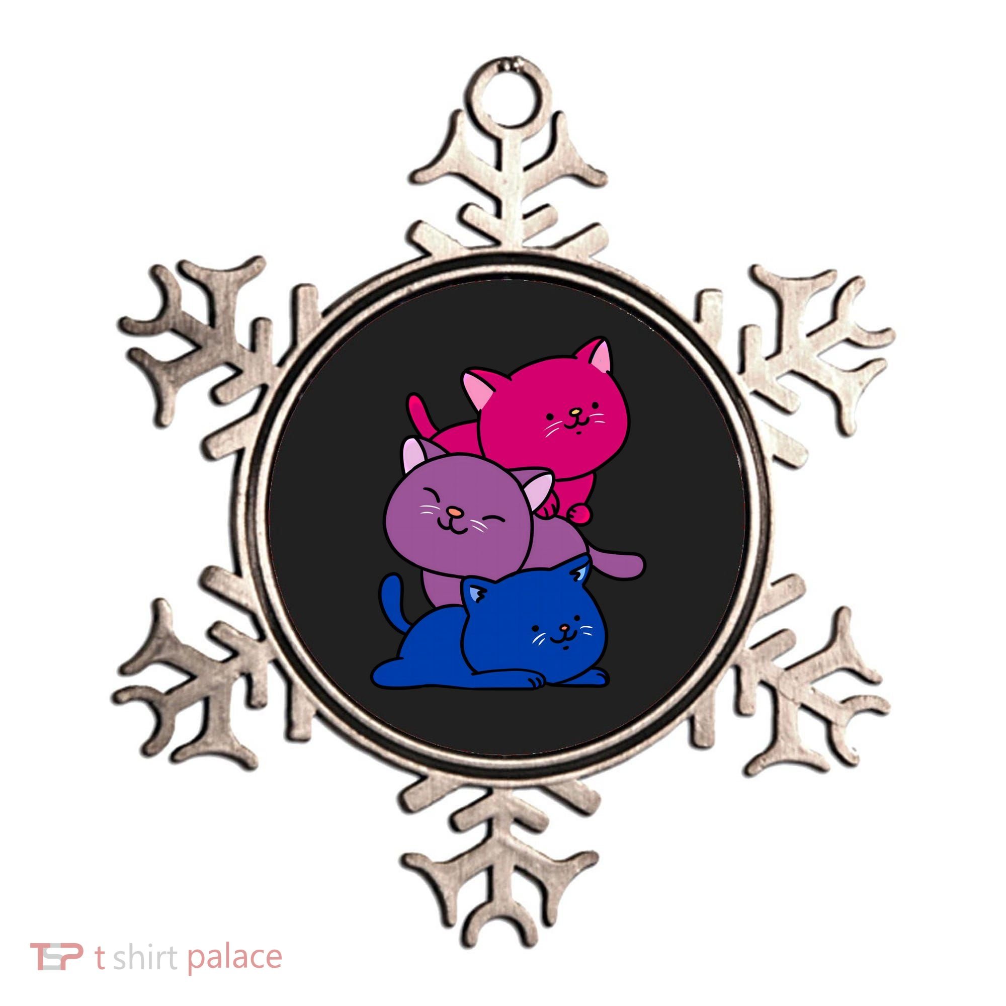 Kawaii Cat Pile Bisexual Pride Flag Cute Gift Ornament