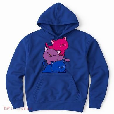 Kawaii Cat Pile Bisexual Pride Flag Cute Gift Hoodie