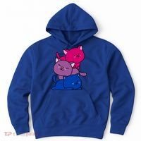Kawaii Cat Pile Bisexual Pride Flag Cute Gift Hoodie thumb 0