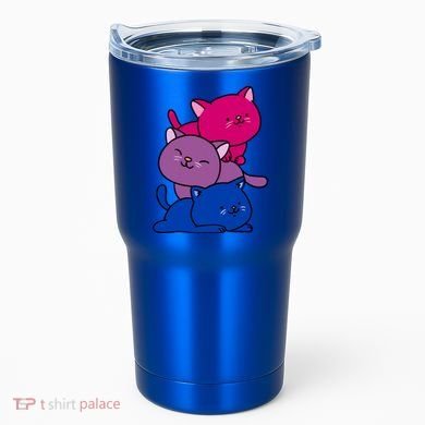 Kawaii Cat Pile Bisexual Pride Flag Cute Gift Tumbler