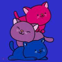 Kawaii Cat Pile Bisexual Pride Flag Cute Gift Women's Tank Top thumb 5