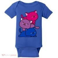 Kawaii Cat Pile Bisexual Pride Flag Cute Gift Baby Bodysuit thumb 0