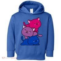 Kawaii Cat Pile Bisexual Pride Flag Cute Gift Toddler Hoodie thumb 0