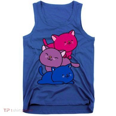 Kawaii Cat Pile Bisexual Pride Flag Cute Gift Tank Top