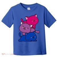 Kawaii Cat Pile Bisexual Pride Flag Cute Gift Toddler T-Shirt thumb 0