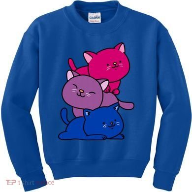 Kawaii Cat Pile Bisexual Pride Flag Cute Gift Kids Sweatshirt