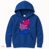 Kawaii Cat Pile Bisexual Pride Flag Cute Gift Kids Hoodie thumb 0