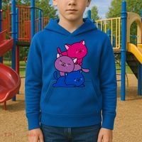 Kawaii Cat Pile Bisexual Pride Flag Cute Gift Kids Hoodie thumb 2
