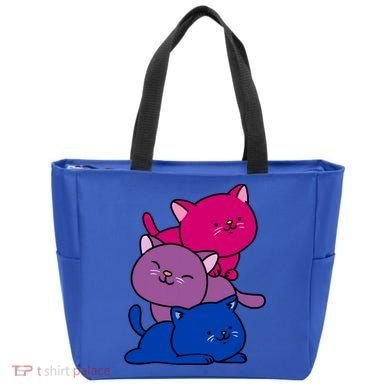 Kawaii Cat Pile Bisexual Pride Flag Cute Gift Tote Bag