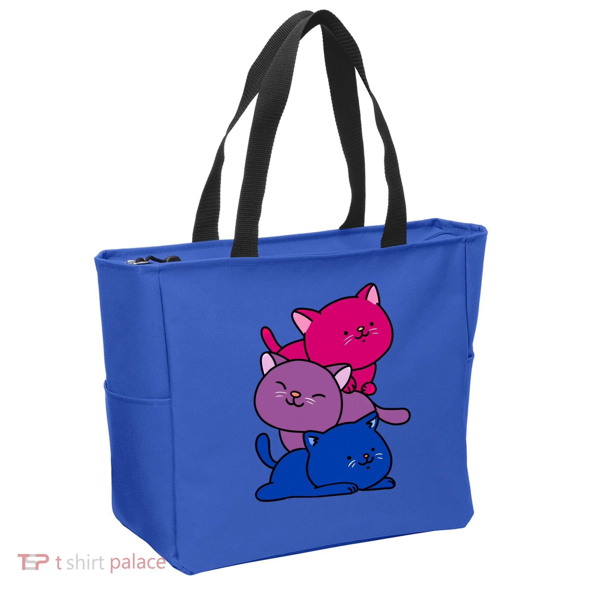 Kawaii Cat Pile Bisexual Pride Flag Cute Gift Tote Bag
