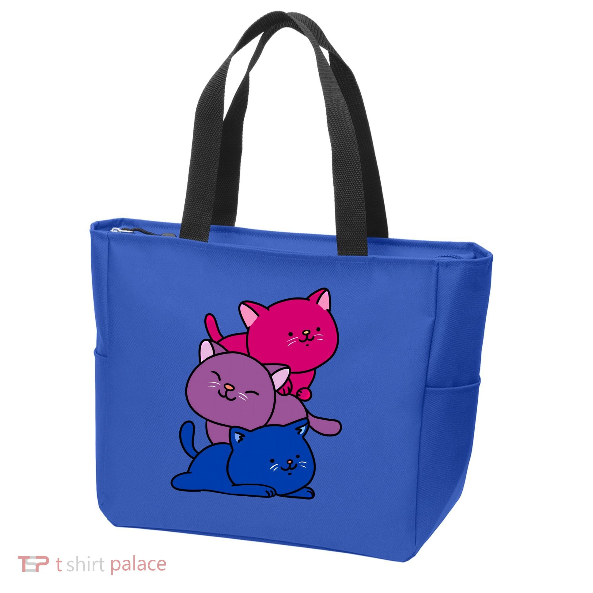 Kawaii Cat Pile Bisexual Pride Flag Cute Gift Tote Bag