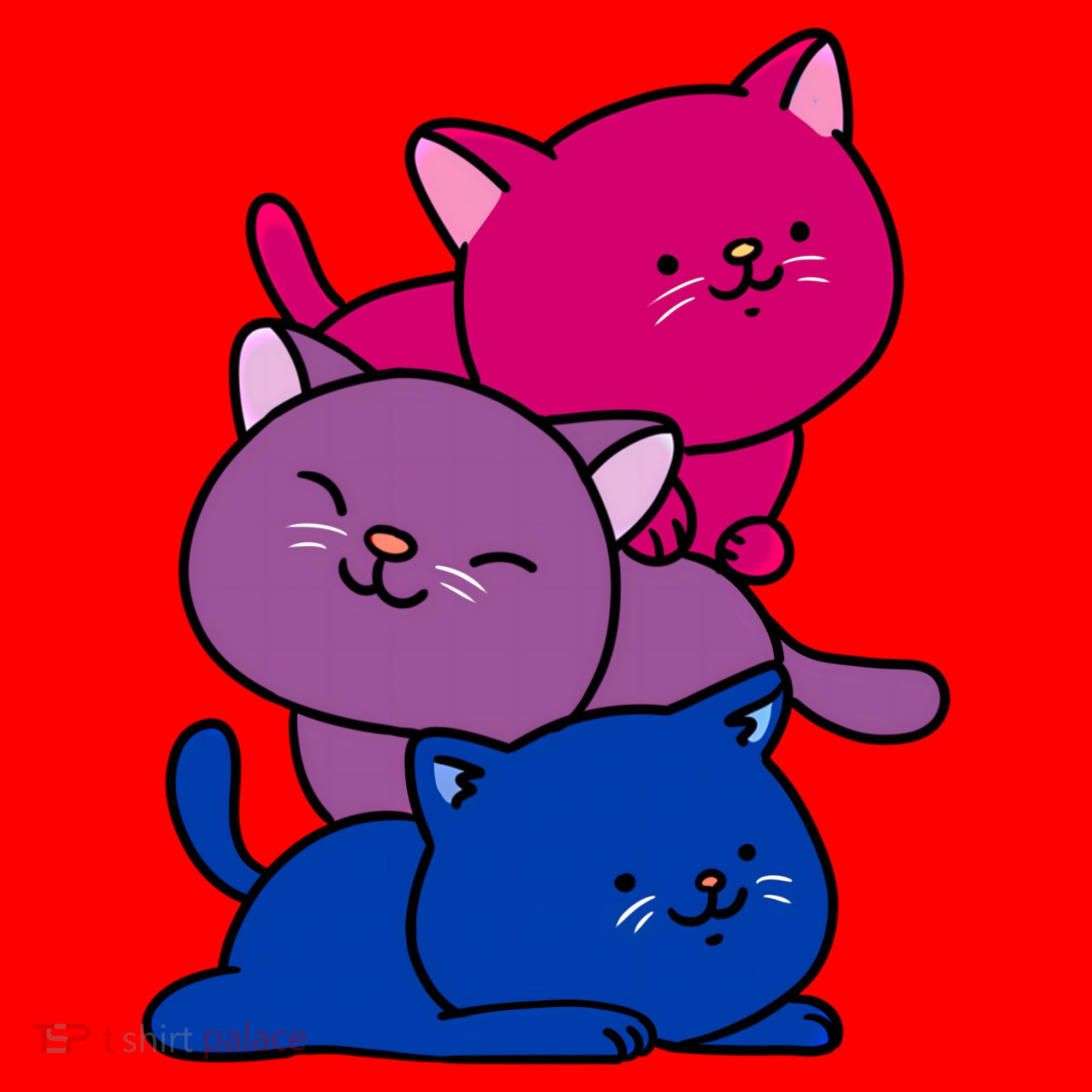Kawaii Cat Pile Bisexual Pride Flag Cute Gift Santa Hat