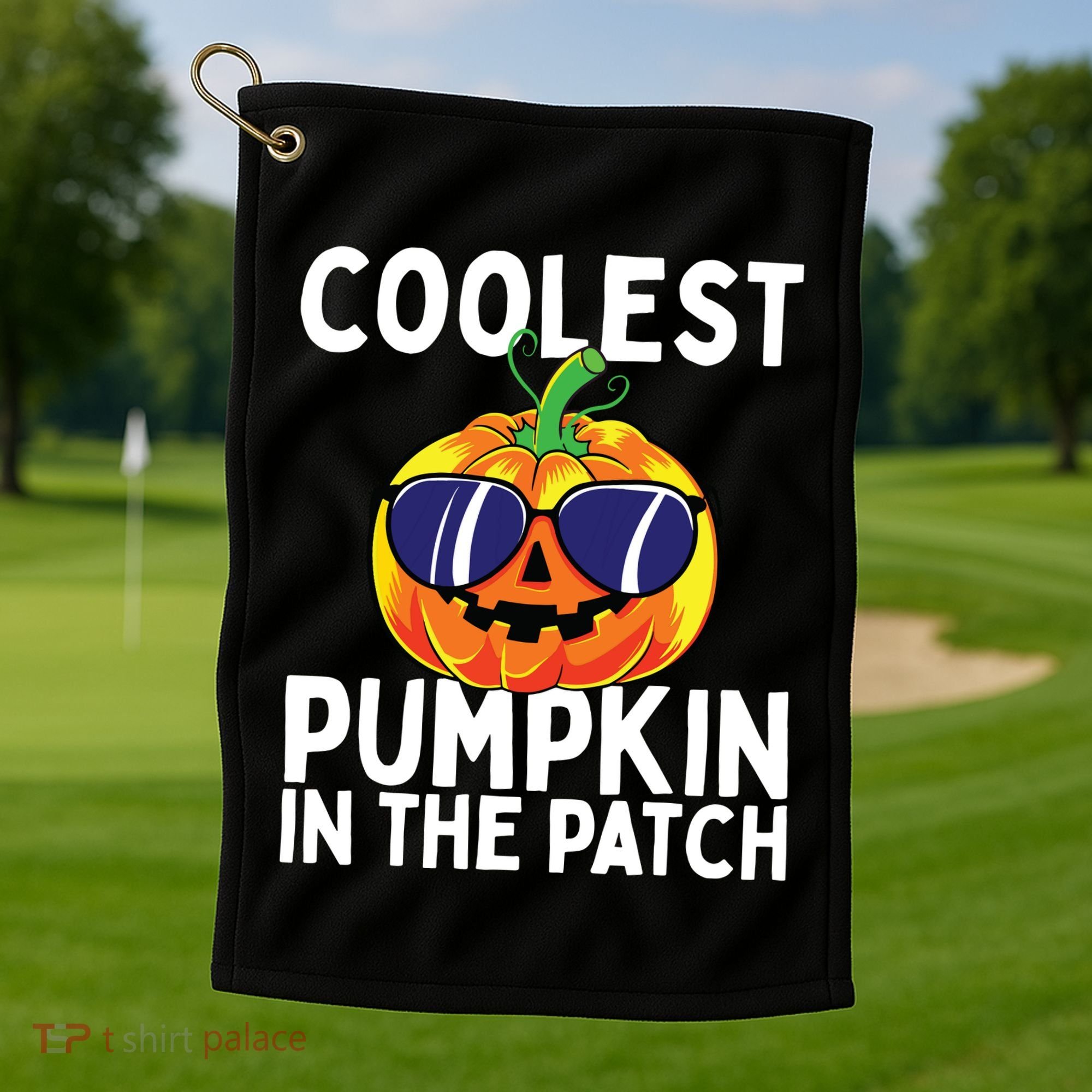 Kids Coolest Pumpkin In The Patch Halloween Boy Girls Teens Golf Towel