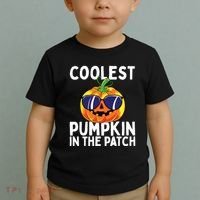 Kids Coolest Pumpkin In The Patch Halloween Boy Girls Teens Toddler T-Shirt thumb 2