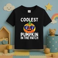 Kids Coolest Pumpkin In The Patch Halloween Boy Girls Teens Toddler T-Shirt thumb 3