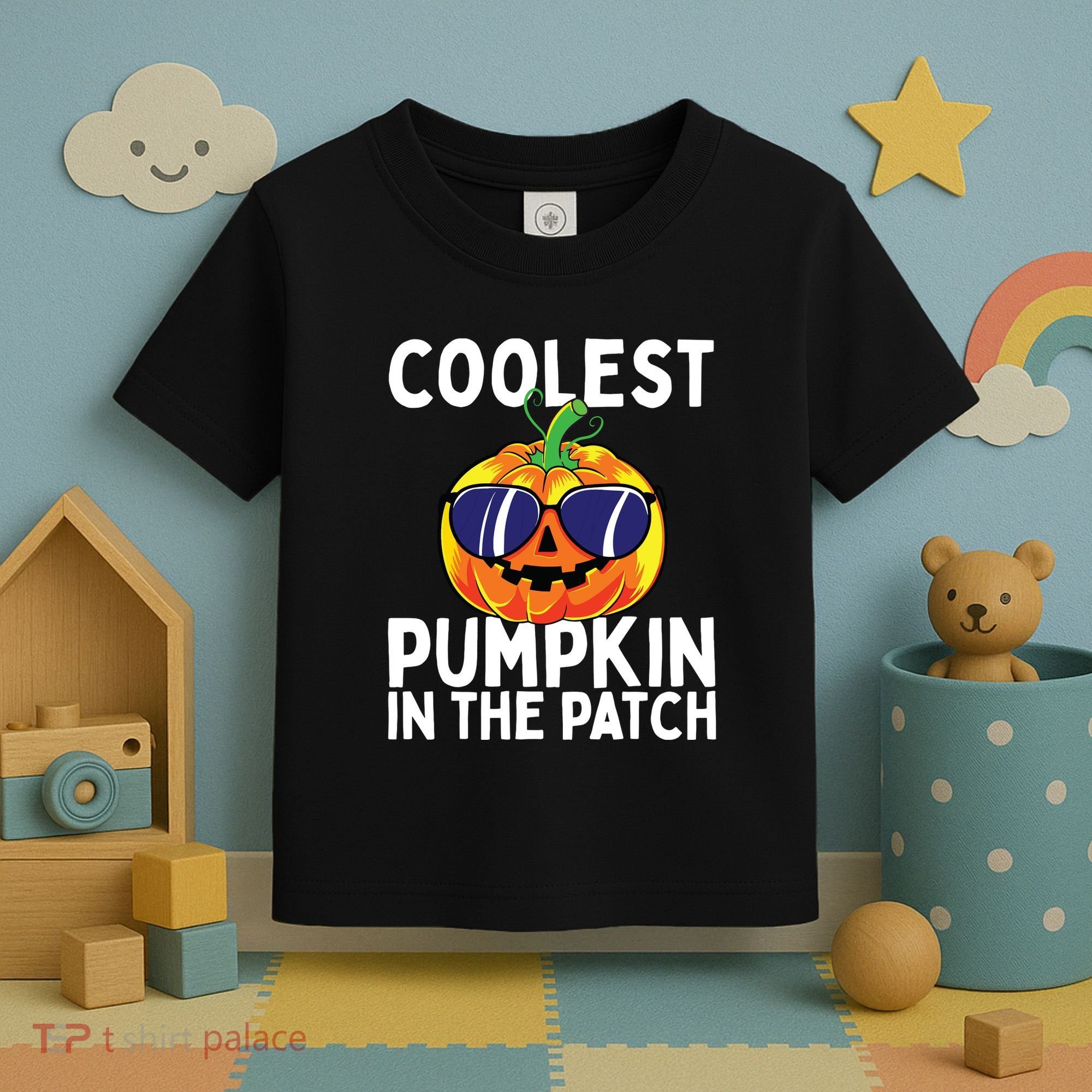 Kids Coolest Pumpkin In The Patch Halloween Boy Girls Teens Toddler T-Shirt