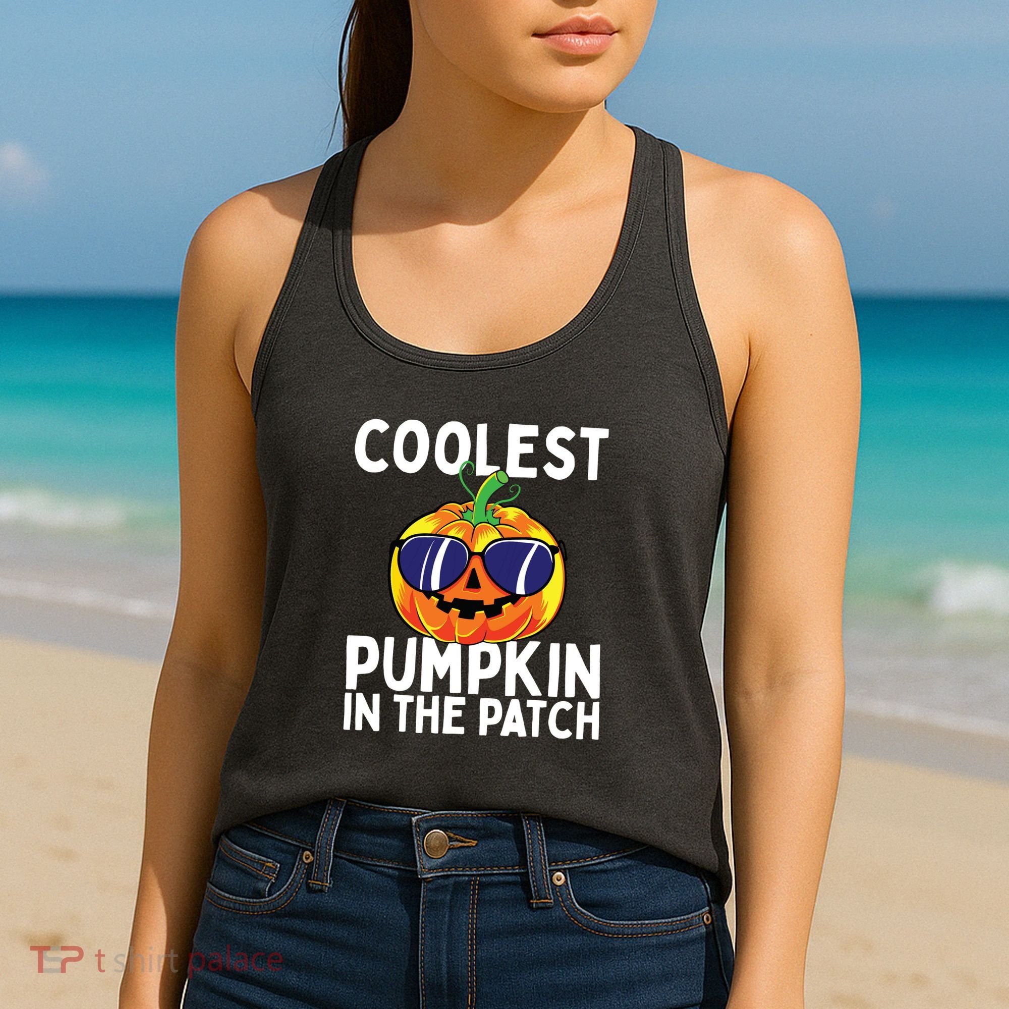 Kids Coolest Pumpkin In The Patch Halloween Boy Girls Teens Women's Tank Top