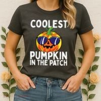 Kids Coolest Pumpkin In The Patch Halloween Boy Girls Teens Women's T-Shirt thumb 2