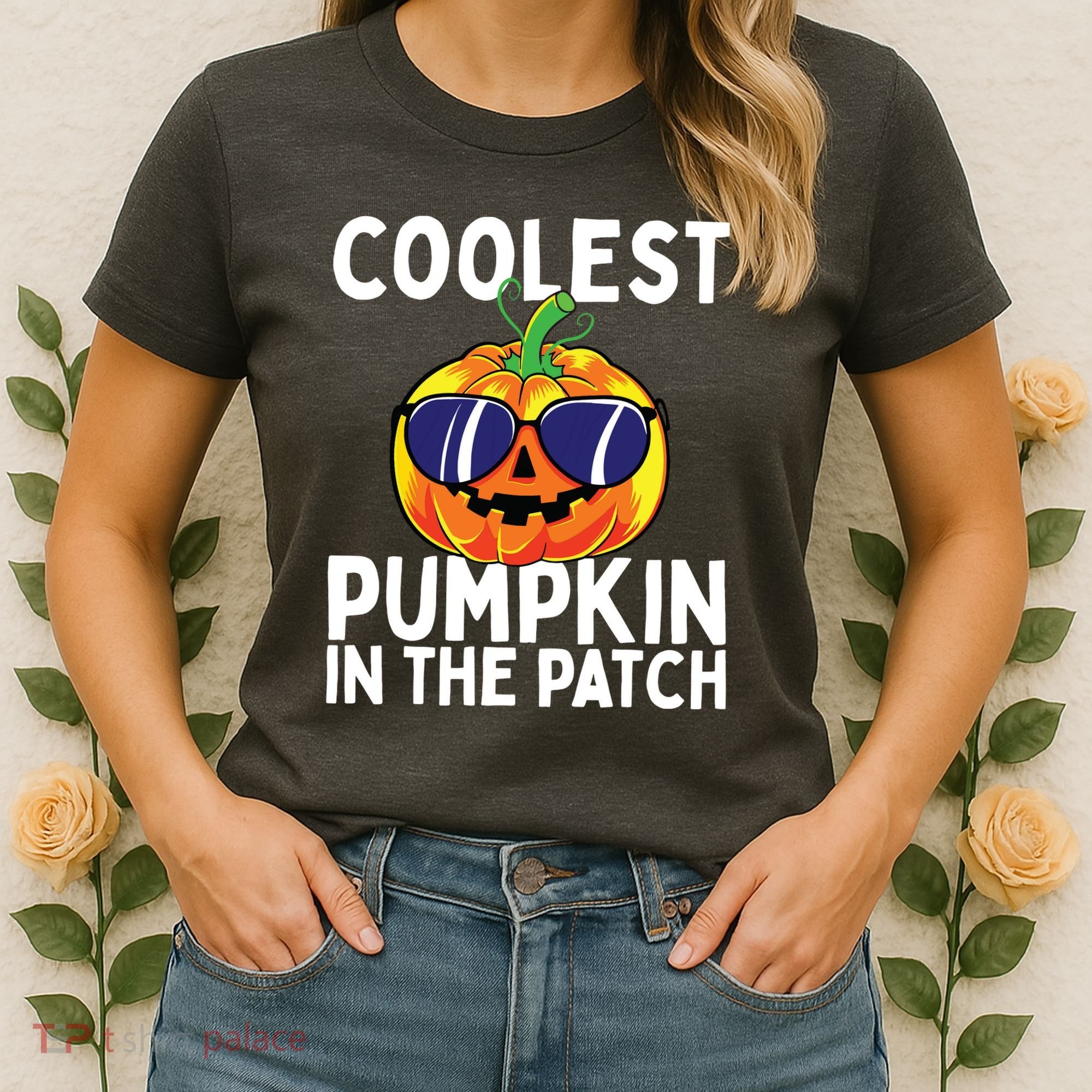 Kids Coolest Pumpkin In The Patch Halloween Boy Girls Teens Women's T-Shirt