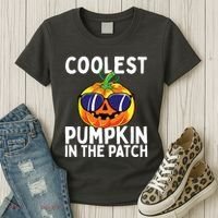 Kids Coolest Pumpkin In The Patch Halloween Boy Girls Teens Women's T-Shirt thumb 3