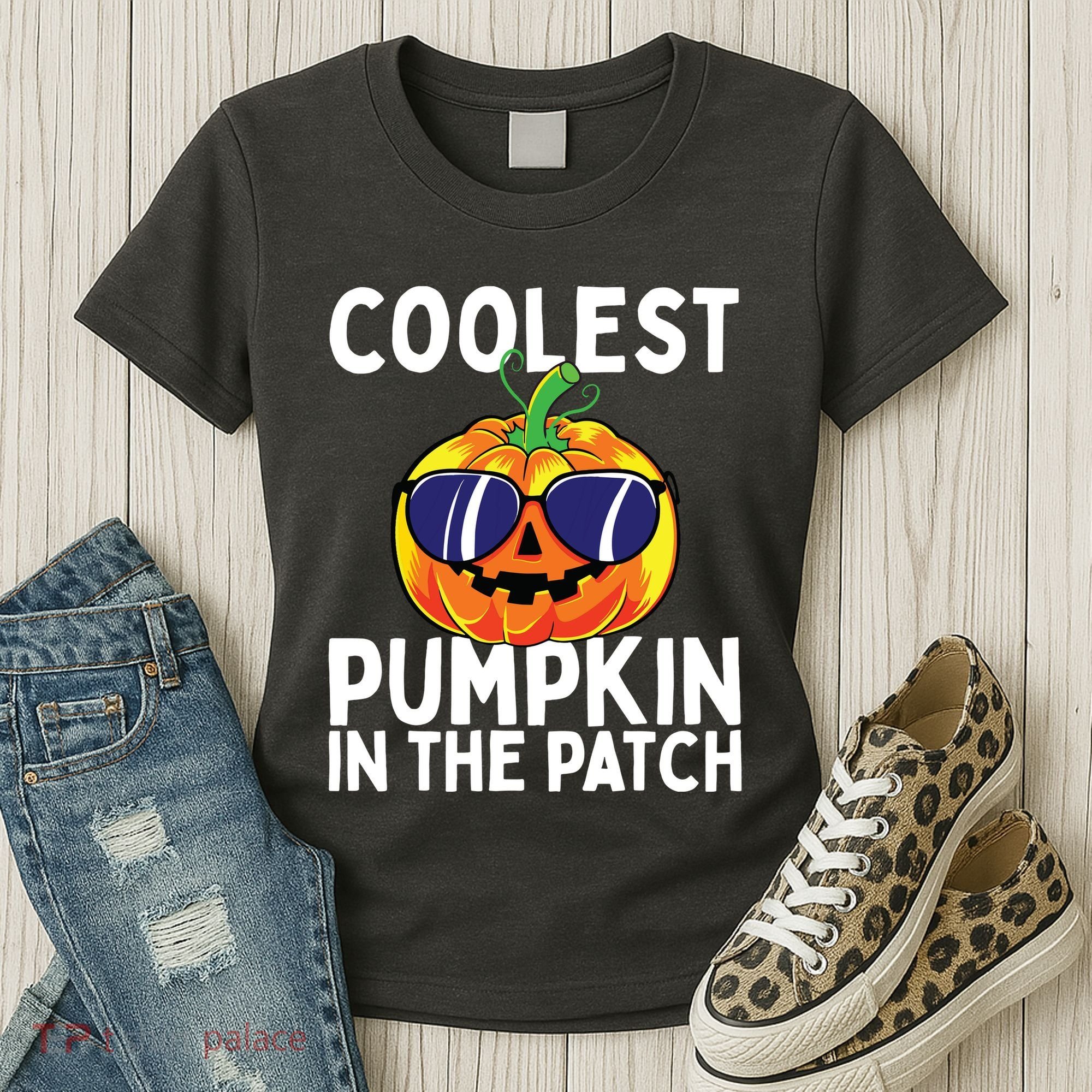 Kids Coolest Pumpkin In The Patch Halloween Boy Girls Teens Women's T-Shirt