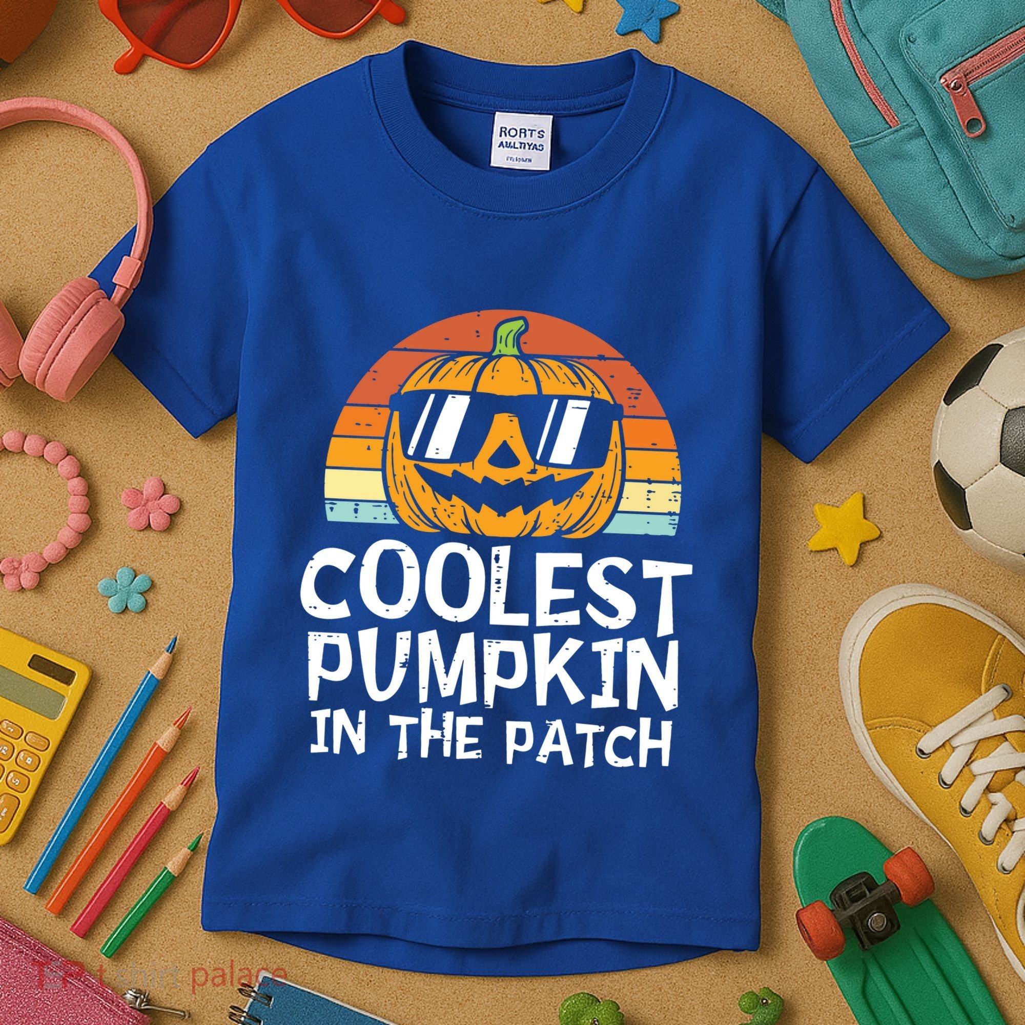 Kids Coolest Pumpkin In The Patch Boy Halloween Kids 2771 Kids T-Shirt