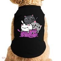 Kawaii Cat Pile Asexual Pride Doggie Tank thumb 0