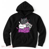 Kawaii Cat Pile Asexual Pride Hoodie thumb 0
