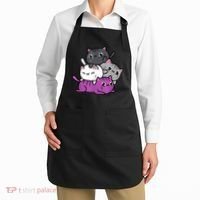 Kawaii Cat Pile Asexual Pride Apron thumb 2