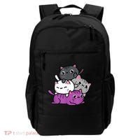 Kawaii Cat Pile Asexual Pride Backpack thumb 0