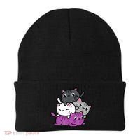 Kawaii Cat Pile Asexual Pride Beanie thumb 0