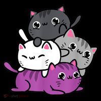 Kawaii Cat Pile Asexual Pride Women's Hoodie thumb 2