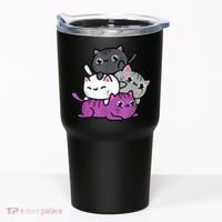 Kawaii Cat Pile Asexual Pride Tumbler thumb 0