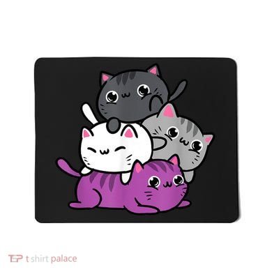 Kawaii Cat Pile Asexual Pride Mousepad
