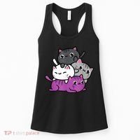 Kawaii Cat Pile Asexual Pride Women's Tank Top thumb 0