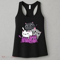 Kawaii Cat Pile Asexual Pride Women's Tank Top thumb 3