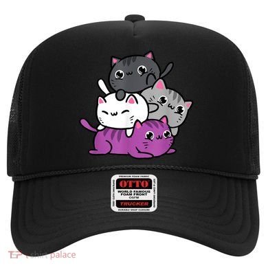 Kawaii Cat Pile Asexual Pride Hat