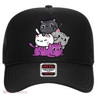 Kawaii Cat Pile Asexual Pride Hat thumb 0