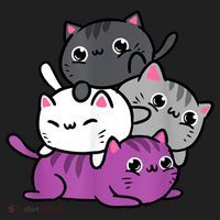 Kawaii Cat Pile Asexual Pride Hat thumb 2