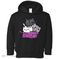 Kawaii Cat Pile Asexual Pride Toddler Hoodie thumb 0
