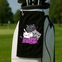 Kawaii Cat Pile Asexual Pride Golf Towel thumb 2
