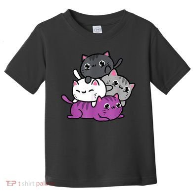 Kawaii Cat Pile Asexual Pride Toddler T-Shirt