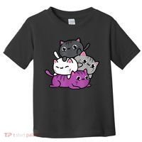 Kawaii Cat Pile Asexual Pride Toddler T-Shirt thumb 0