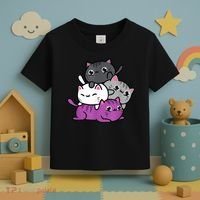 Kawaii Cat Pile Asexual Pride Toddler T-Shirt thumb 3