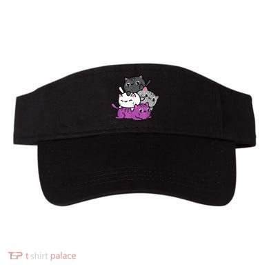 Kawaii Cat Pile Asexual Pride Visor