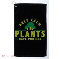 Keep Calm Plants Have Protein Golf Towel thumb 0