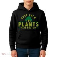 Keep Calm Plants Have Protein Kids Hoodie thumb 4
