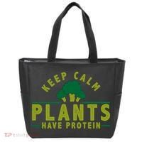 Keep Calm Plants Have Protein Tote Bag thumb 0